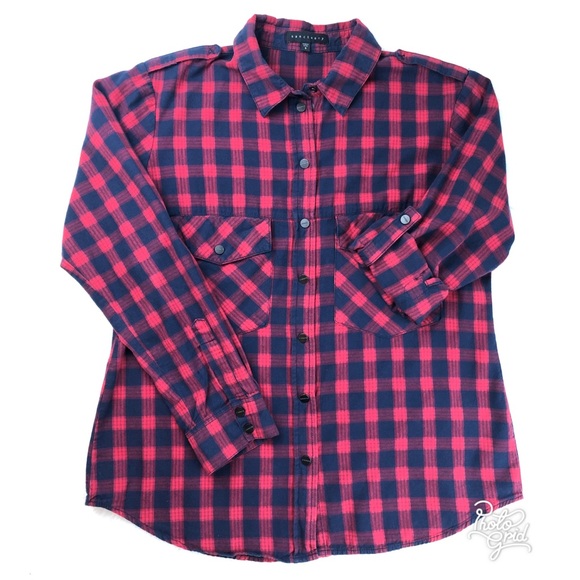 Sanctuary Tops - Sanctuary Plaid Shirt With Convertible Sleeves